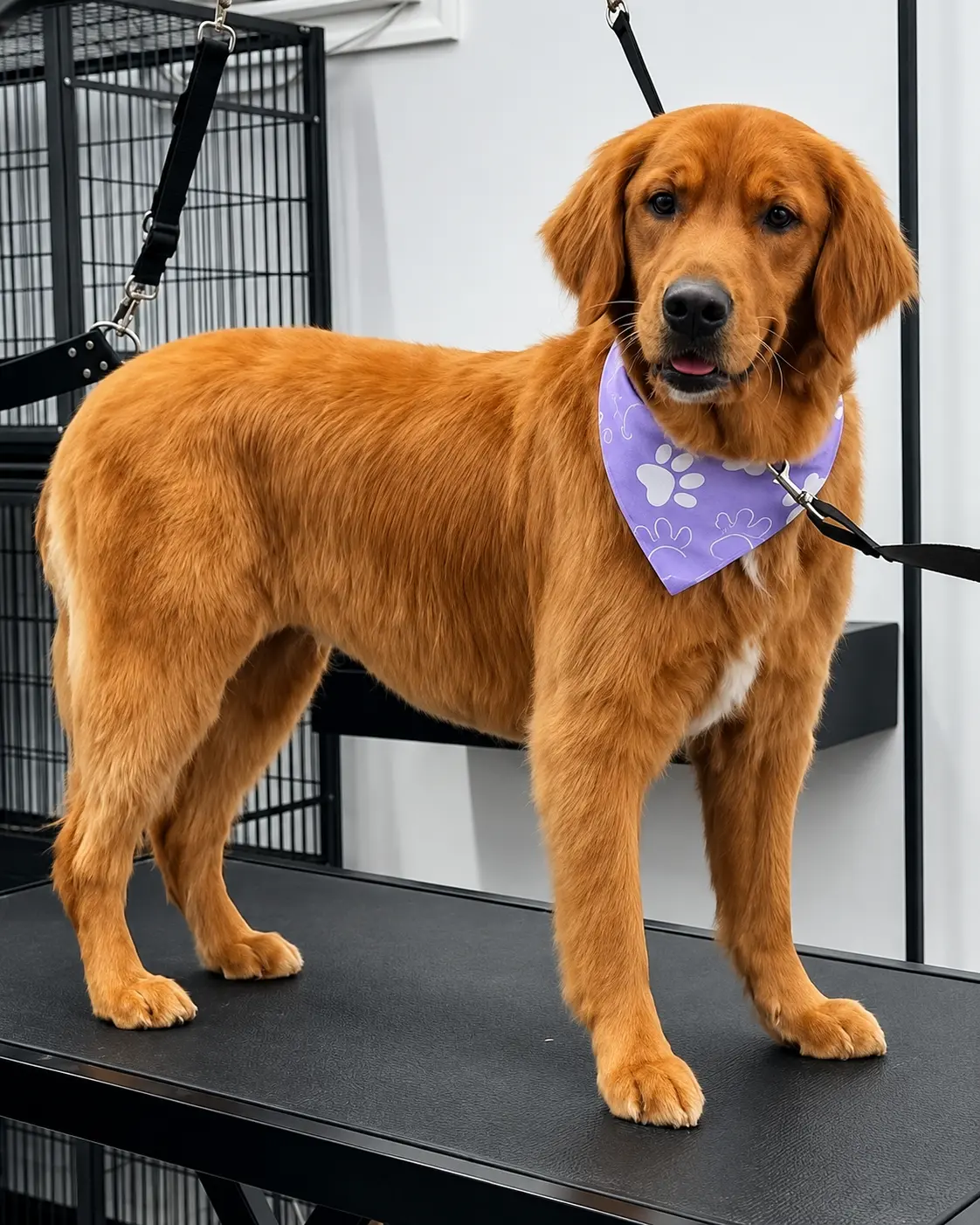 Golden Retriever after a bath and de-shed in Floral Park, NY